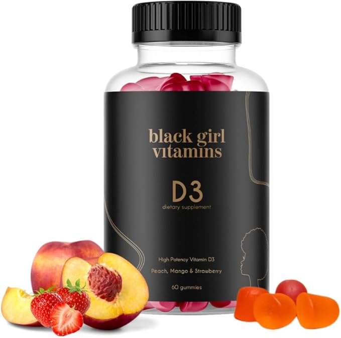 Black Girl Vitamins Beauty Bundle – Hydrolyzed Collagen Peptides (16 oz) Hair Skin &amp Nails Biotin Gummies (6000mcg) + Vitamin D3 Gummies – Women’s Wellness Supplement Bundle for Hair Growth Skin