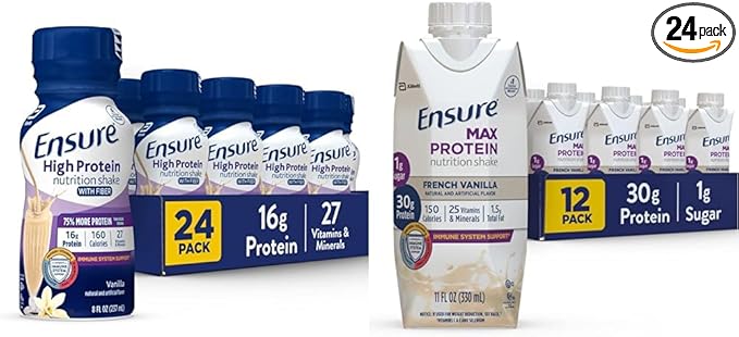 Ensure High Protein Nutritional Shake With Fiber 16g Protein Meal Replacement Shakes &amp Max Protein Nutrition Shake with 30g of Protein 1g of Sugar High Protein Shake