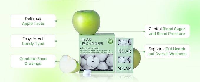 NE:AR Daily Balance ACV Chews – 1530mg Apple Cider Vinegar – 10 Synergistic Ingredients &amp 10% Total Acidity – Candy-Like K-Chewables for Daily Digestive &amp Beauty Support – Green Apple Flavor