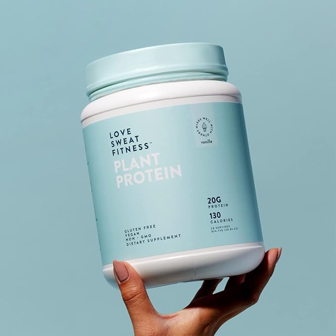 Love Sweat Fitness Organic Vegan Protein Powder for Women | 20g Plant Protein | No Bloat No Chalk | Vanilla | Sugar Free Gluten Free Non-GMO | 28 Servings