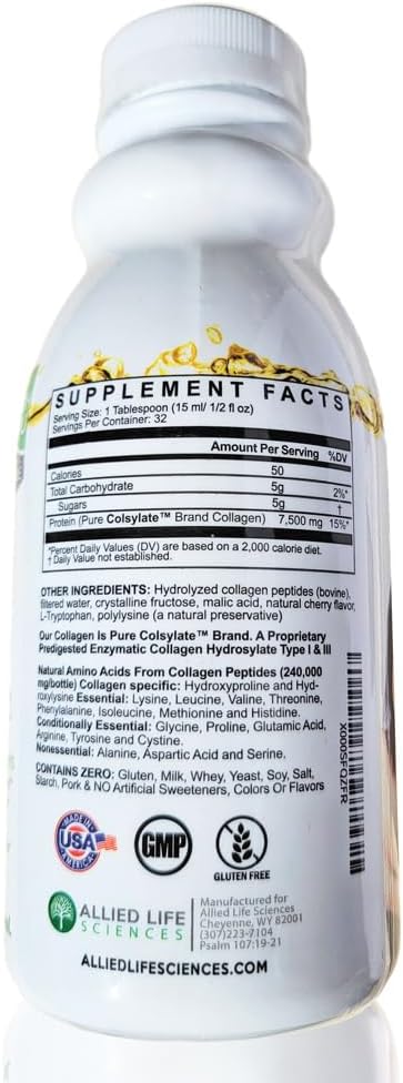 LiquiVive Liquid Collagen Protein Peptides Concentrate | Pure Hydrolyzed Super Multi Collagen Hydrolysate Health Drink | Higher Direct Absorption Than Powder Pills &amp Capsules | Colageno Liquido