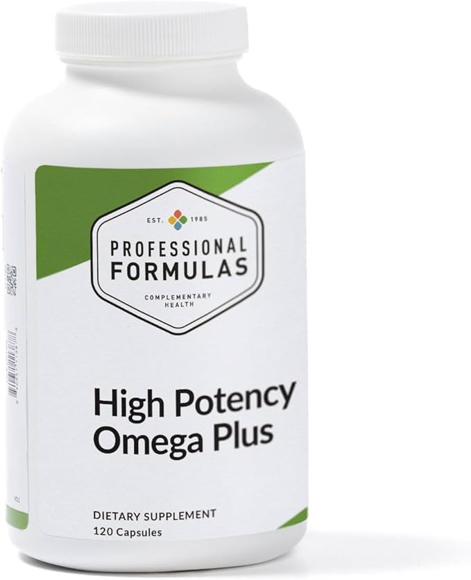Professional Formulas Omega Plus – High-Potency EPA (720 mg) &amp DHA (480 mg) with Vitamins D3 + K2 – Supports Cardiovascular Immune Bone &amp Inflammatory Health – 120 Perles