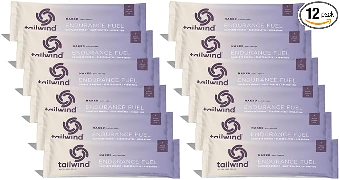 Tailwind Nutrition Endurance Fuel Sports Drink Powder Single Serving with Electrolytes Non-GMO Free of Soy Dairy and Gluten Vegan-Friendly Naked Unflavored Pack of 12