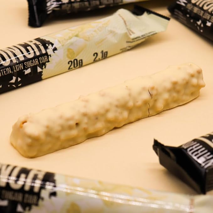 Warrior Crunch High Protein Low Carb White Chocolate Crisp Bar 64 g Pack of 12