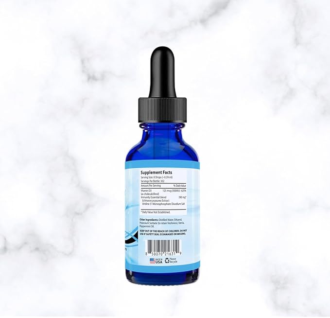 Absonutrix Vitadine 343 mg 4 FL OZ Liquid 302 Servings Made in USA Plant-Based Ingredients Echinacea Extract Vitamin D3 Gluten-Free