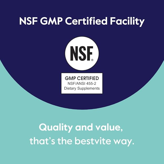 BESTVITE Quercetin 500mg (240 Vegetarian Capsules)(120 x 2) - No Stearates - No Silicon Dioxide - Vegan - Non GMO - Gluten Free