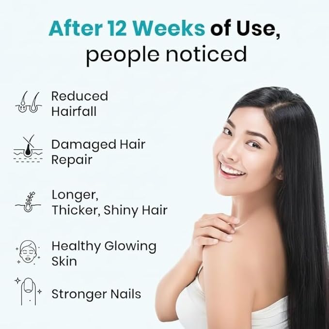 ayurveda Biotin for Hair Growth | Supplement for Strong &amp Thick Hair | Glowing Skin Fights Nail Brittlenessfor Men &amp Women.