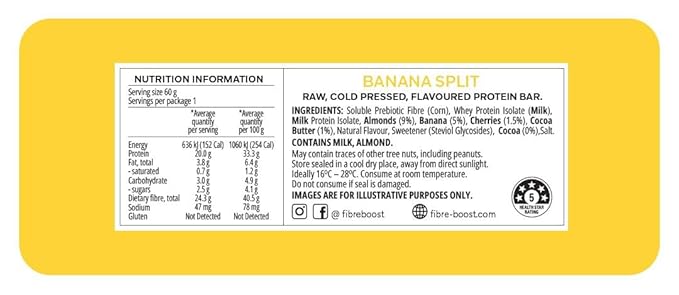 Fibre Boost Cold Pressed Banana Split flavoured Protein Bar