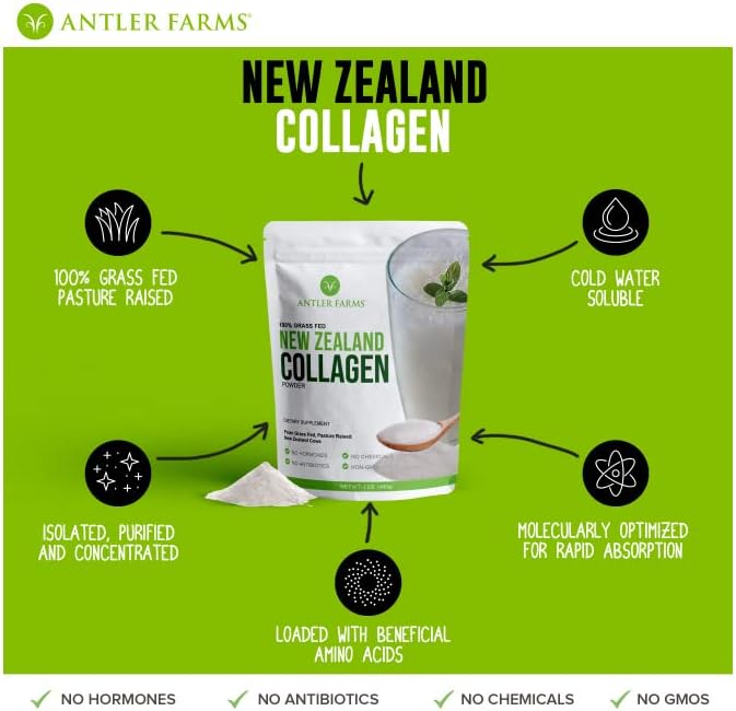 Antler Farms 100% Pure New Zealand Colostrum &amp Collagen Powder Bundle