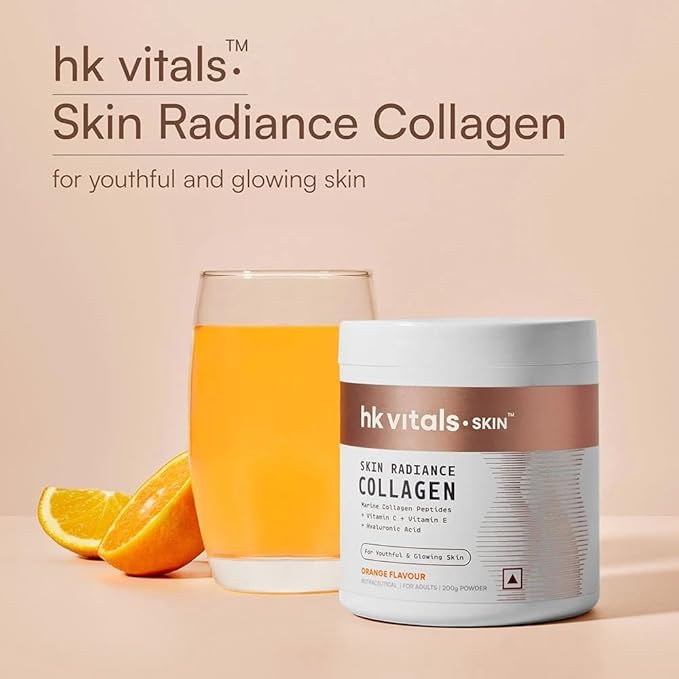 MT H&ampK Skin Radiance Marine Collagen Supplement Powder Orange 200g with Vitamin C and E Collagen Peptides