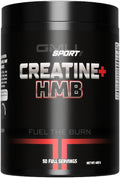 GMU SPORT Creatine 2.0 – Creatine + HMB Powder | 50 Servings | 5g Creatine Monohydrate + 3g HMB + Piperine | Muscle Growth Strength &amp Recovery Support | Clean Unflavored Supplement for Men &amp