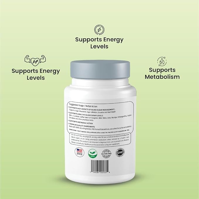 Blood Sugar Support Pro - All Natural Herbal Supplement - 31 Herbs Including Fenugreek Moringa Moringa Amla Ceylon Cinnamon Ashwagandha and a Powerful Proprietary Blend.