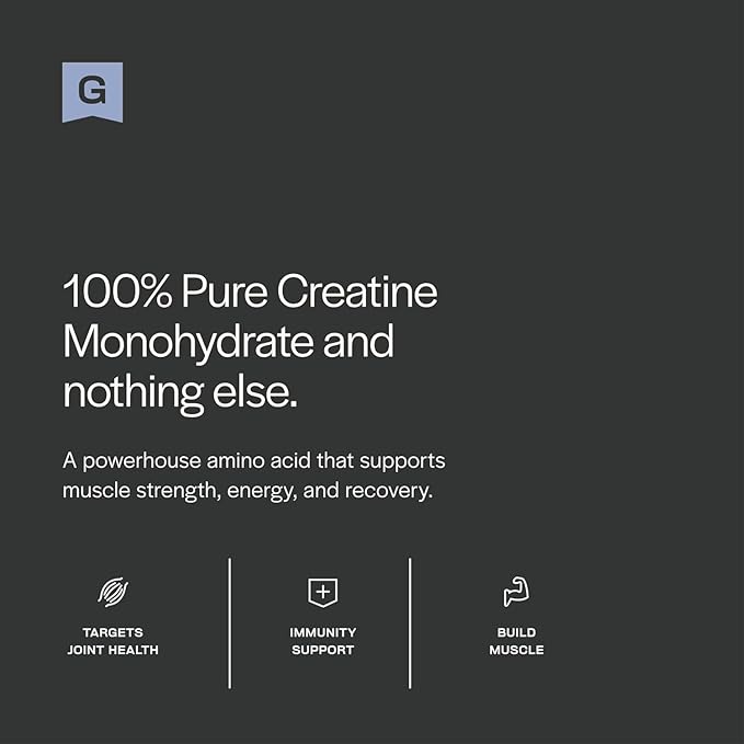 Gainful Creatine Powder Post Workout Amino Acid Supplement Muscle Energy &amp Focus Support 5g Creatine Monohydrate Unflavored 60 Servings
