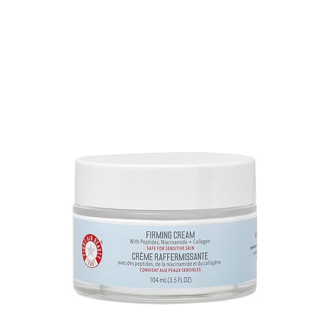 First Aid Beauty - Firming Collagen Cream with Peptides &amp Niacinamide Ultra-Rich Plumping Moisturizer Hydrates &amp Visibly Firms Non-Comedogenic Safe for Sensitive Skin 3.5 oz