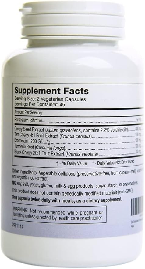 Go Out Relief Joint Formula and Uric Acid Support with Tart Cherry Concentrate Black Cherry Extract 20:1 Celery Seed Extract and Turmeric Root. Helps You Get Out and About. It Works!