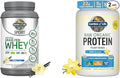 Garden of Life Grass Fed Whey Protein Powder and Organic Vegan Protein Powder Bundle - 24g and 22g Protein