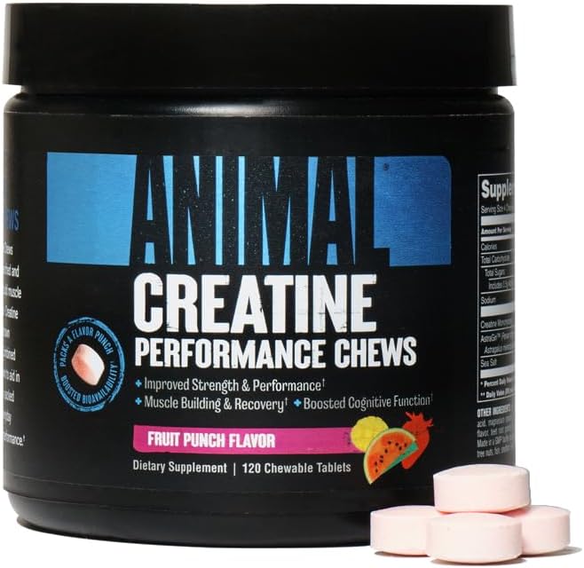 Animal Creatine Chews Tablets - Enhanced Creatine Monohydrate with AstraGin to Improve Absorption &amp Creatine Chews Tablets - Enhanced Creatine Monohydrate