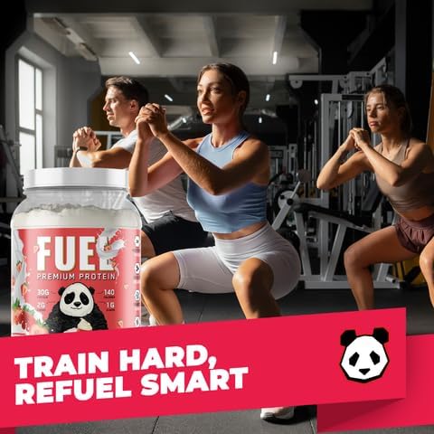Underground Bio Labs Panda Fuel Premium Protein WheyHydrolyzed CollagenCaseinProbiotics Enzymes Keto FriendlyTime Release 25 Servings (2.5 Pound Strawberries &amp Cream)