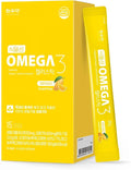 Chunwoodang Plant-Based Omega-3 Jelly Stick with Korean Perilla Oil (0.7 oz x 15 Sticks) (0.7 oz x 15 Sticks Orange&ampMango)