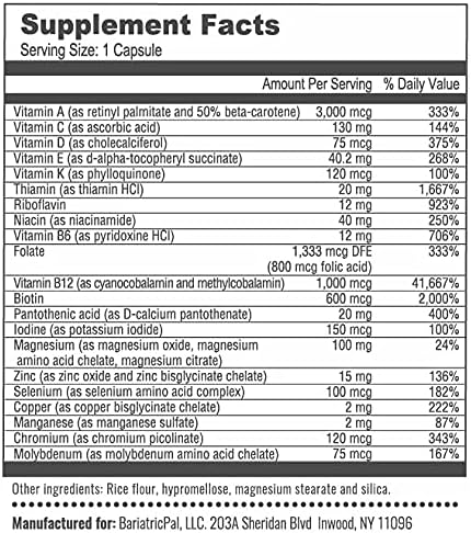 BariatricPal 90-Day Bariatric Vitamin Bundle (Multivitamin ONE 1 per Day! Iron-Free Capsule and Calcium Citrate Soft Chews 500mg with Probiotics - Piña Colada)