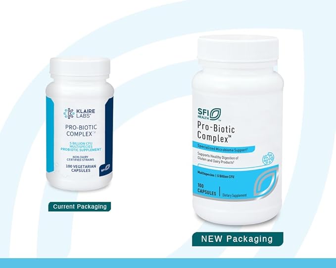 Klaire Labs SFI Health Pro-Biotic Complex - Intestinal Support for Men &amp Women 5 Billion CFU Lactobacillus acidophilus &amp Bifidobacterium bifidum Probiotic Hypoallergenic &amp Dairy-Free (10
