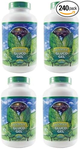 (INTERNATIONAL SHIPPING) 4 Bottles Ultimate Gluco-Gel 240 Capsules Each Youngevity Glucosamine Sulfate 500mg Joint Support