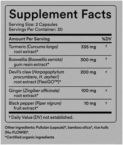 Organic Turmeric Curcumin with Black Pepper &amp Boswellia Extract – High Absorption Turmeric Capsules for Joint Comfort Mobility &amp Muscle Recovery – 60 Capsules