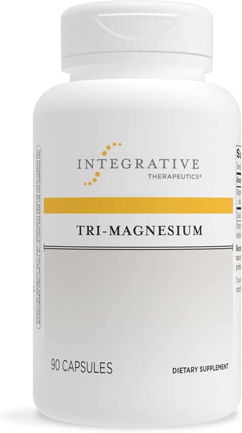Integrative Therapeutics Bundle with Tri-Magnesium 90 Capsules &amp Vitamin D3 125 mcg 90 Flavored Chewables - Supports Heart Function &amp Bone Health* - Bone Health Support