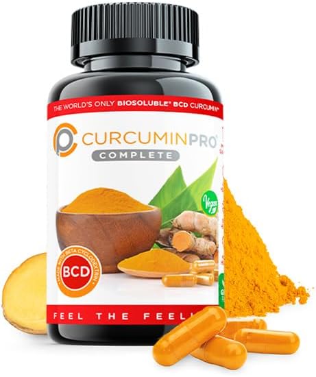 curcuminpro Complete BCD | 30 Day Supply | World's Only BioSoluble Vegan Beta Cyclodextrin &amp Organic Turmeric Curcumin | Natural Joint &amp Muscle Support | Vegan | 60 Count