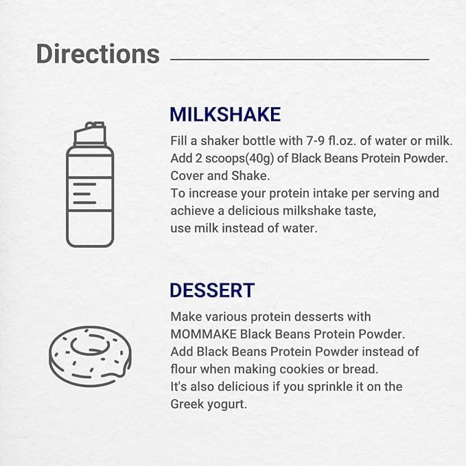 Black Beans Protein Shake Powder 0.6lb(280g) Black Sesame 21g of Plant Based Protein (280g)
