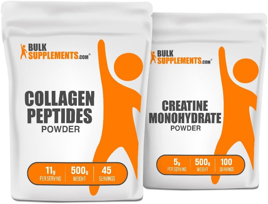 BulkSupplements Collagen Peptides 500g + Creatine 500g Bundle