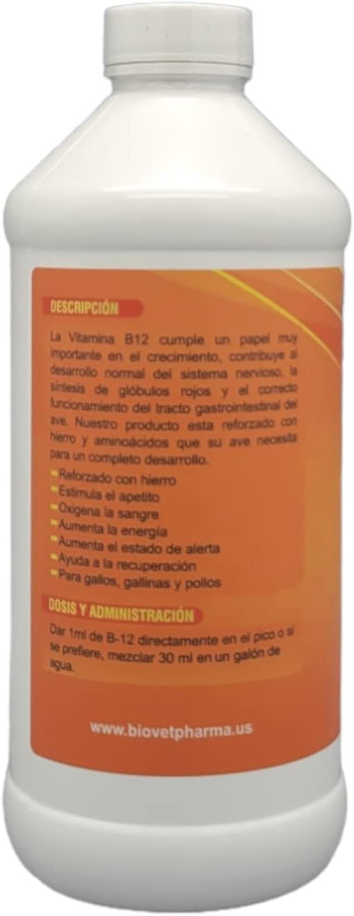 NUTRILINE B-12 for Poultry - Multivitamin Booster for Rooster Hens Chicken Vitamin Recovery Liquid 16 onzas