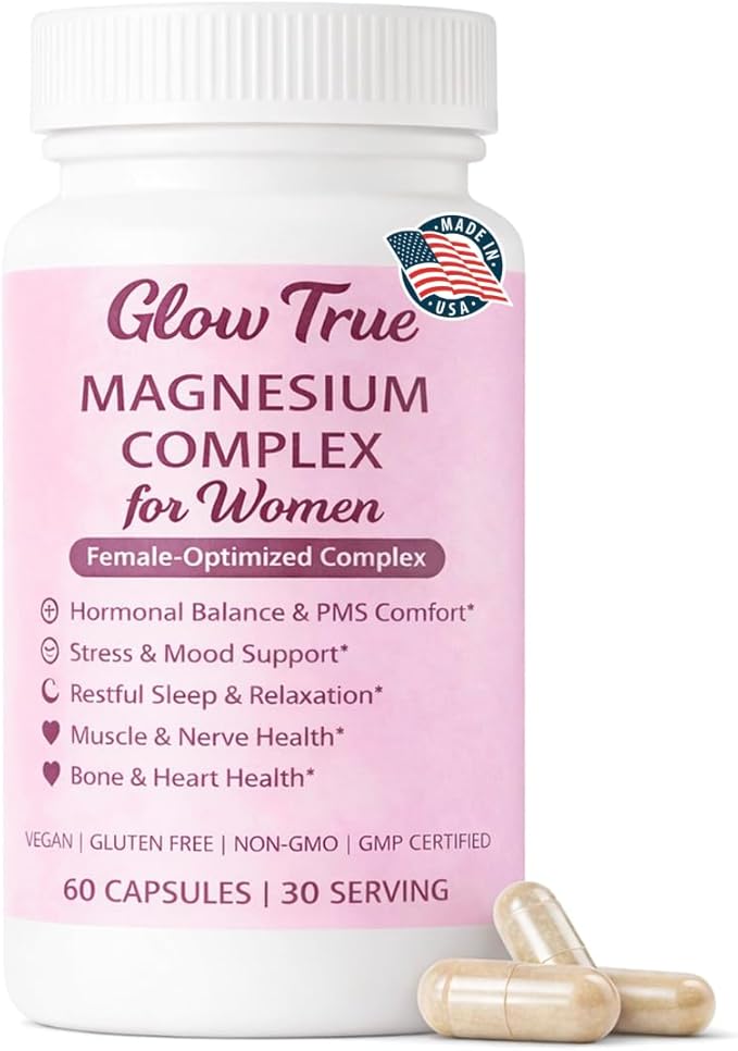 Magnesium Complex for Women – Spectrum 5-Form Magnesium Complex (500 mg) High Absorption Glycinate Citrate Oxide &amp Malate – Vegan Non-GMO Supports Sleep Energy Hormone &amp Bone – 60 Capsul