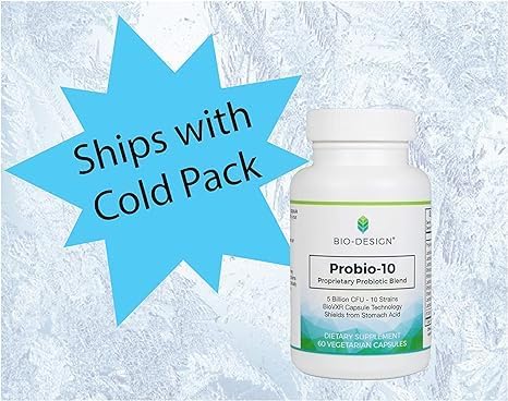 Probio10 - Daily Probiotic &amp Prebiotic Supplement - 10 Billion CFU 10 Beneficial Strains Aid in Digestion Regularity Immune Function and Gut Health - 60 Acid-Resistant Capsules