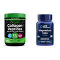Orgain Hydrolyzed Collagen Peptides Powder Life Extension Magnesium Caps 500mg - Joint Hair Skin Nail Support &amp Heart Health