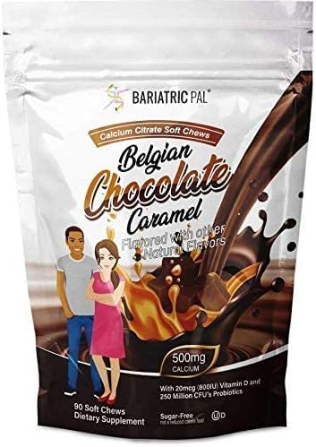 BariatricPal 30-Day Bariatric Vitamin Bundle (Multivitamin ONE 1 per Day! Capsule with 45mg Iron and Calcium Citrate Soft Chews 500mg with Probiotics - Belgian Chocolate Caramel)