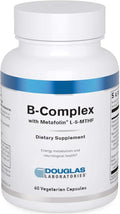 Douglas Laboratories B-Complex with Metafolin - Comprehensive B Vitamin Supplement - Energy &amp Brain Health Support* - With Folate Biotin &amp Thiamin - Non-GMO - 60 Vegetarian Capsules