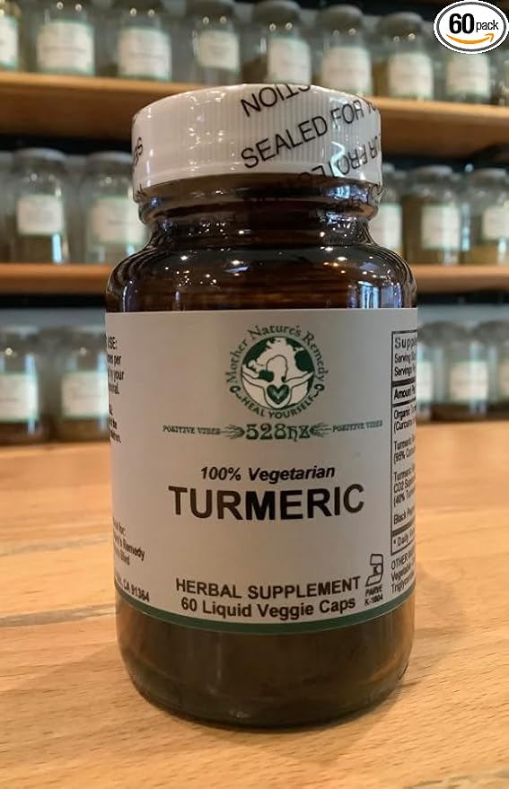 Turmeric Capsules Dietary Supplement for Arthritis Digestive Disorders Respiratory Infections Allergies Liver Disease Depression 60 Count 2.0 oz
