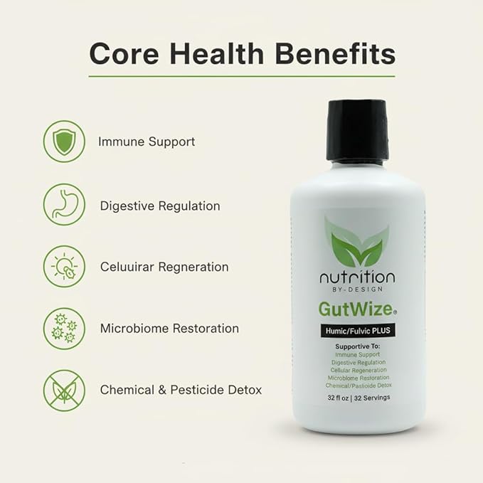 Humic Fulvic Blend – Liquid Supplement for Gut Health &amp Digestive Balance – Natural Plant-Based Shelf-Stable Vegan Non-GMO – 32 fl oz