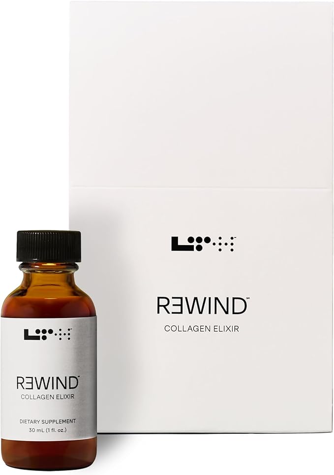 LTH Rewind Collagen Elixir - Trusted by Life Time Members - with Collagen Peptides Hyaluronic Acid &amp Antioxidants - Supports Hair Skin Joint &amp Bone Health - Berry-Sorbet 30 ml (15 Pack)