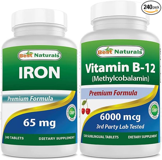 Iron 65 mg &amp Vitamin B12 6000 mcg