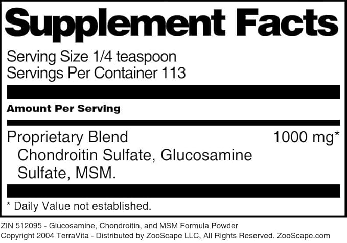 Glucosamine Chondroitin and MSM Formula Powder (4 oz ZIN: 512095) - 3 Pack