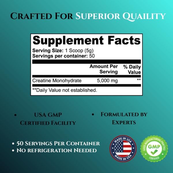 Creatine Monohydrate Unflavored 50 Servings