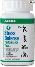 MDR Stress Defense – Adaptogenic Stress &amp Mood Support with B-Complex &amp Spirulina – 120 Tablets