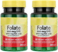 SEDLAV Folate 400 mcg Tablets – 2 Pack (250 Count Each) | Essential B9 Vitamin Supplement for Daily Wellness