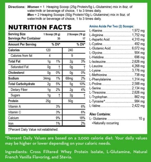 LifeSource Vitamins 3lb Grass Fed Whey Protein Isolate -Creamy French Vanilla w/ Stevia