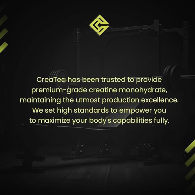 100% Creatine Monohydrate Powder - Lemon Flavor 500g - Vegan Boosts Muscle Gain Strength &amp Performance - Tea Experience