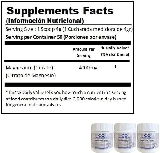 Alkaline Care | Magnesium Citrate Powder Supplement High Absorption Potent Magnesium Supplement - Unflavored |Support Sleep Muscle Bone Health Energy Heart &amp Digestion | Net WT 7.05 OZ (200gr