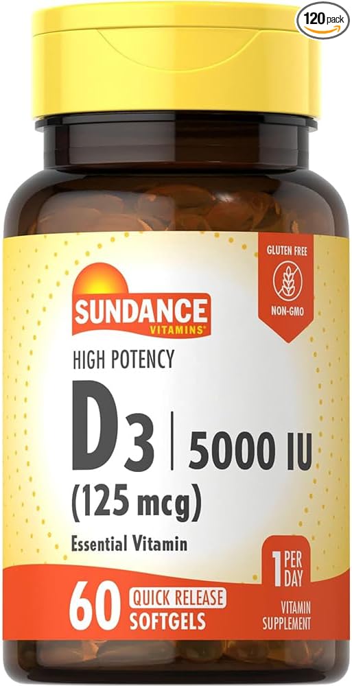 Sundance Vitamins Vitamin D3 High Potency - 60 Softgels Pack of 2