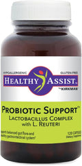 Kirkman Probiotic Lactobacillus Reuteri Plus 10 Billion CFU's 120 Capsules Probiotics for Women &amp Men Supports Balanced Gut Flora &amp Healthy Gastrointestinal System Hypoallergenic Gluten